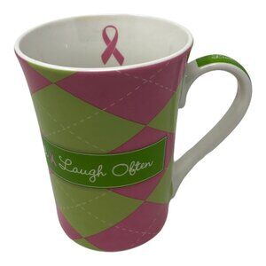 The Breast Cancer Site Mug Cup Pink Green Live Well Love Much Laugh‎ Often